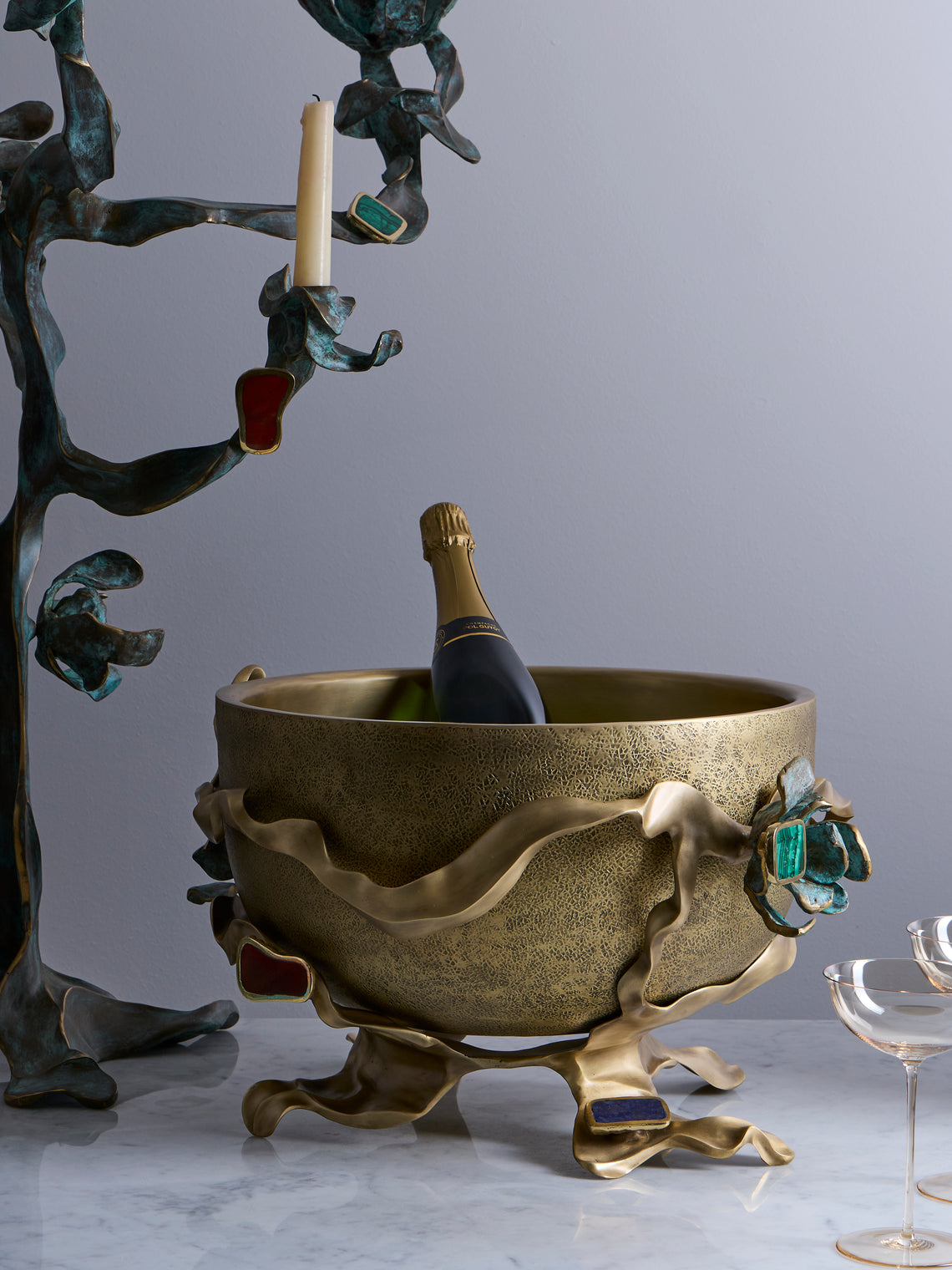 Viya - Tutti Frutti Brass Champagne Bucket - Bronze - ABASK