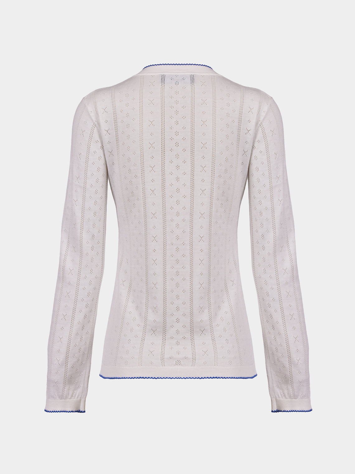 B.B. Wallace - Piper Cotton Pointelle Henley Long-Sleeved T-Shirt | Size: S - White - ABASK