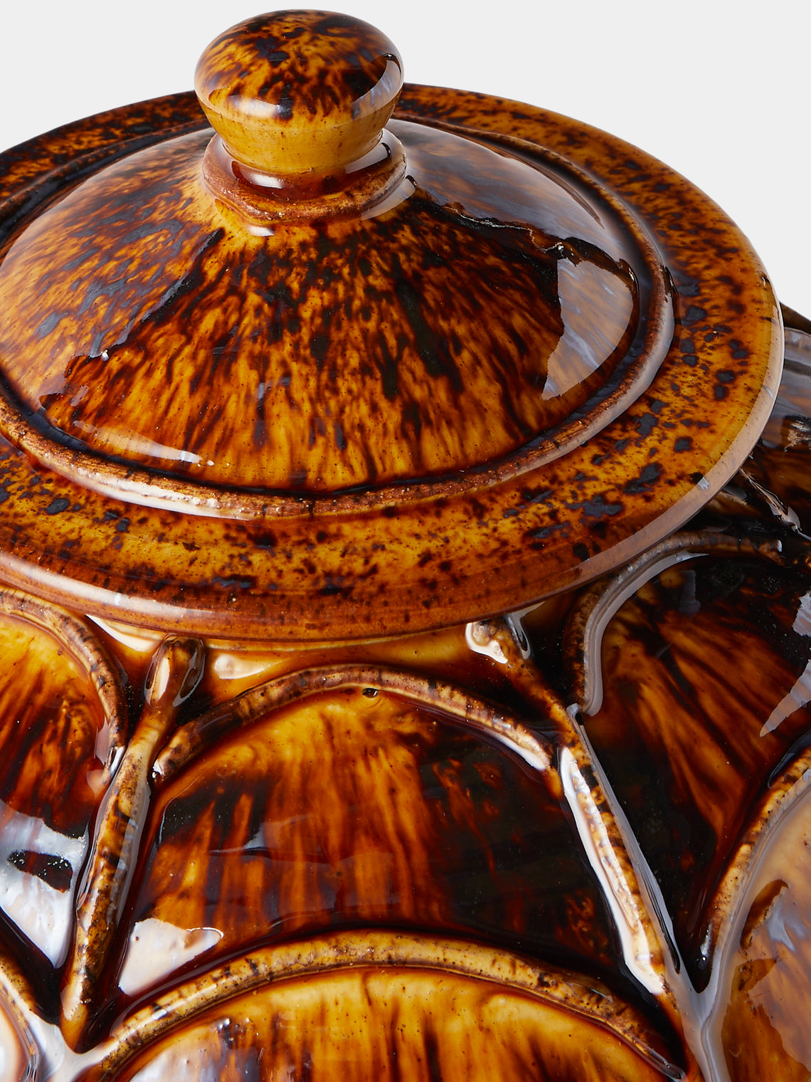 Fitch & McAndrew - Appliqué Slipware Large Lidded Jar - Brown - ABASK