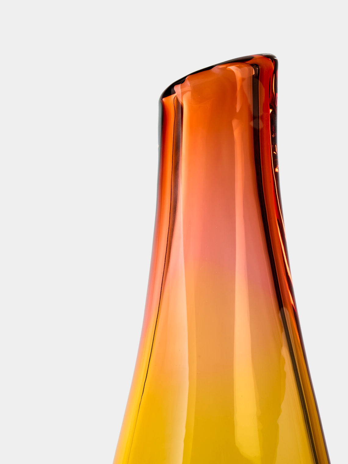 Michele Oberdieck - Archive Cinnamon Cigarillo Hand-Blown Glass Vase (19in/48cm) - Orange - ABASK