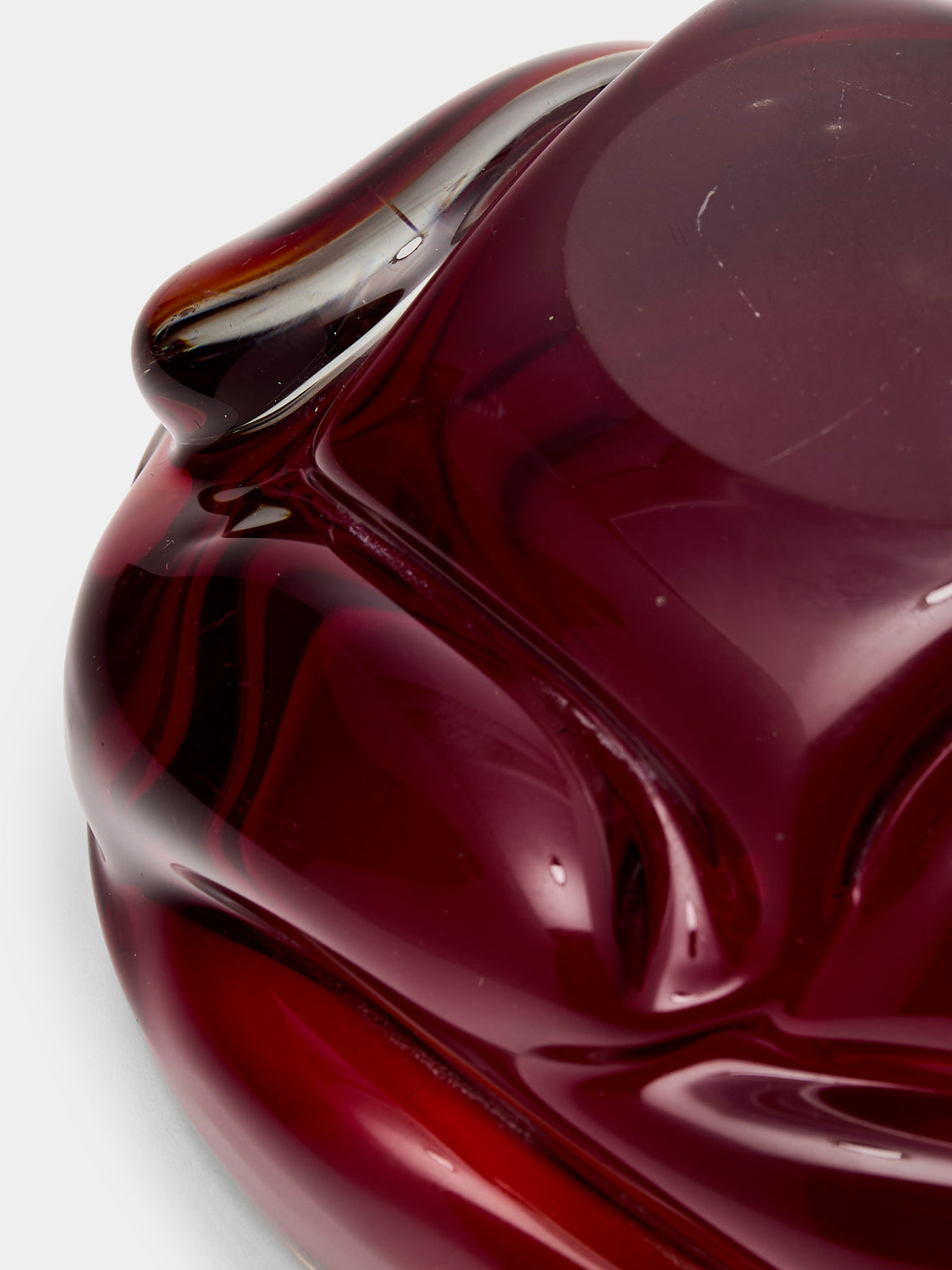 Antique and Vintage - 1960s Murano Glass Ashtray - Red - ABASK