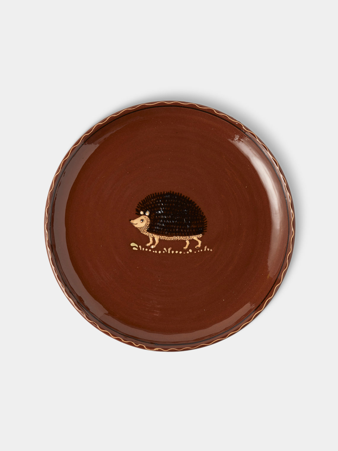 Poterie d’Évires - Animals Hand-Painted Ceramic Plates – 9.5in/24cm (Set of 8) - Light brown - ABASK