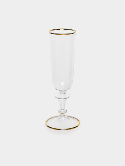 Alya Tannous - | Set of 6 | Vienna Glass Champagne Flutes - Clear - ABASK - 