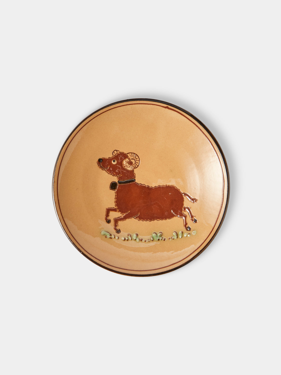 Poterie d’Évires - Animals Hand-Painted Ceramic Plates – 5.5in/14cm (Set of 4) - Cream - ABASK