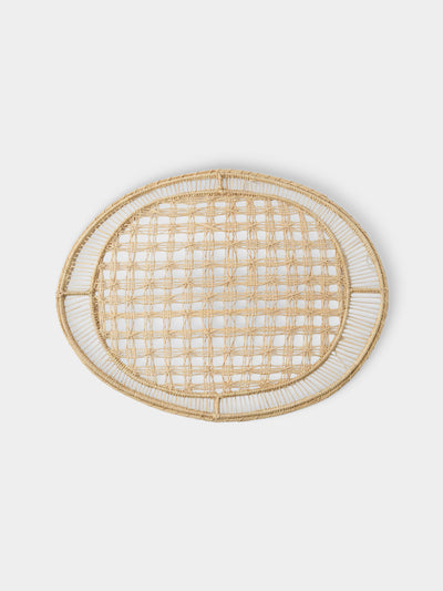 Artesanías del Atlántico - | Set of 4 | Marea Handwoven Palm Oval Placemats - Natural - ABASK - 