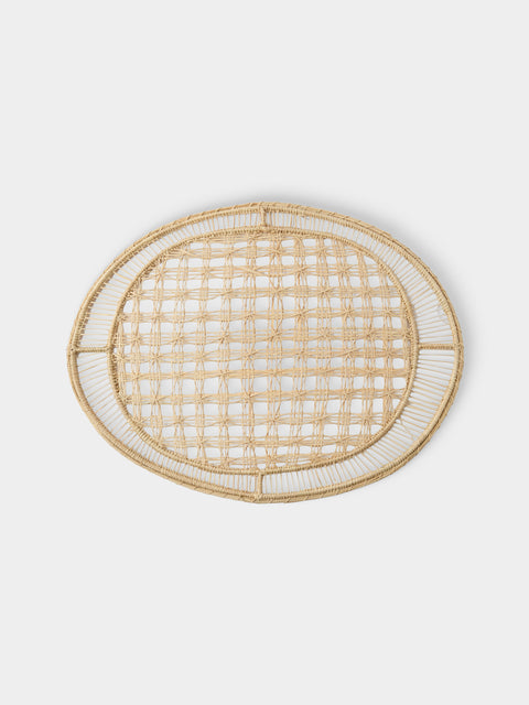 Artesanías del Atlántico - | Set of 4 | Marea Handwoven Palm Oval Placemats - Natural - ABASK - 