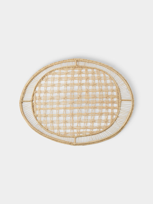 Artesanías del Atlántico - | Set of 4 | Marea Handwoven Palm Oval Placemats - Natural - ABASK - 