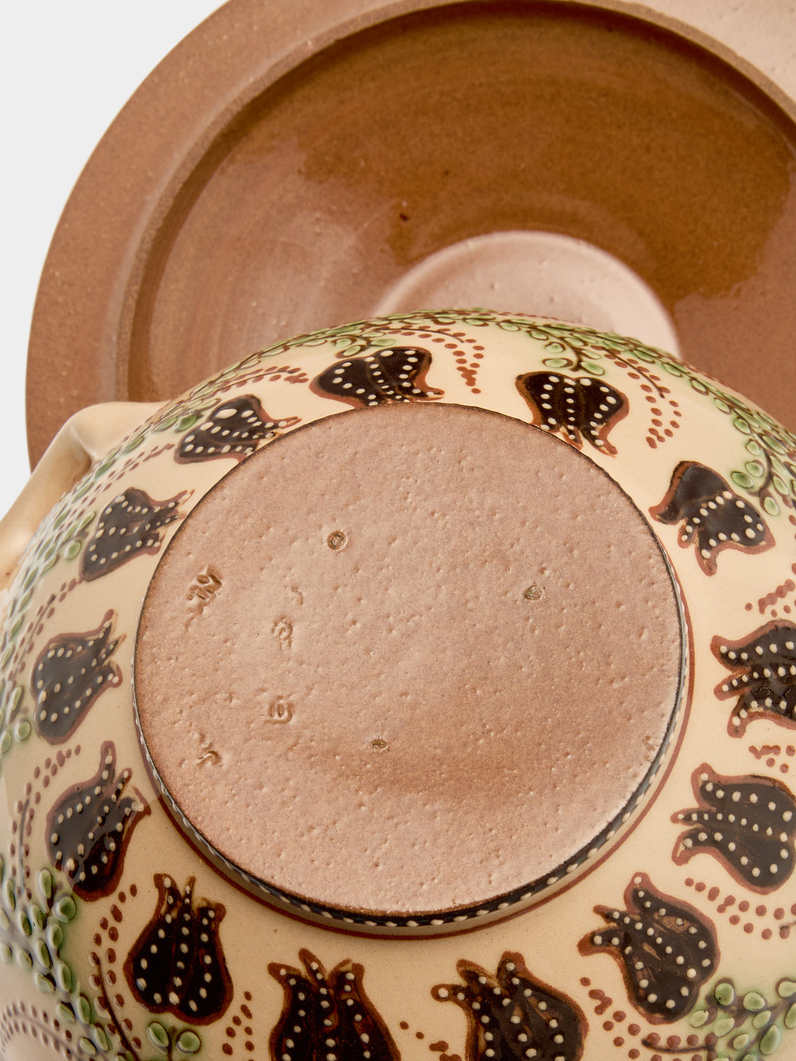 Poterie d’Évires - Flowers Hand-Painted Ceramic Lidded Vegetable Dish - Cream - ABASK