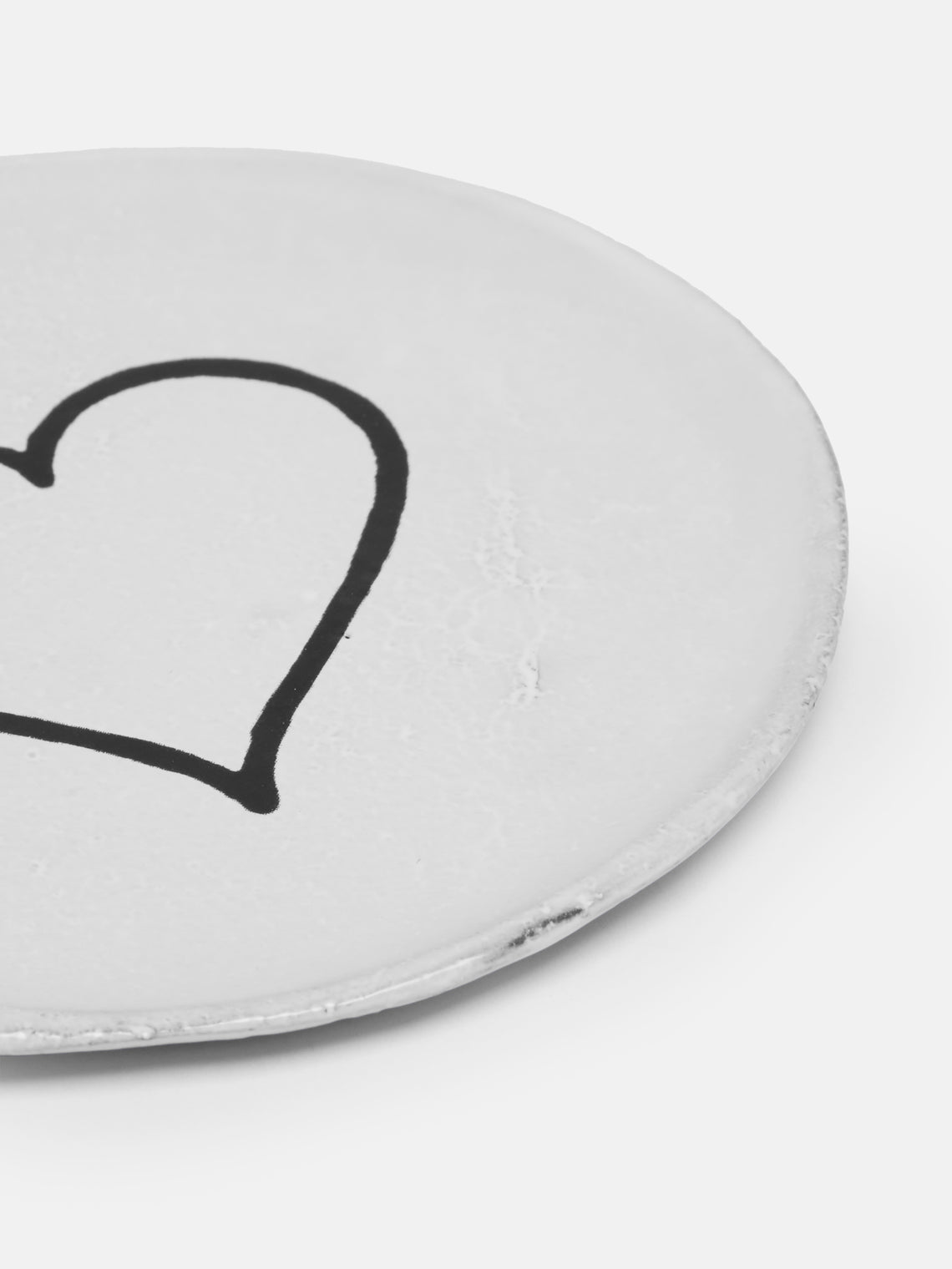 Astier de Villatte - Line Heart Hand-Glazed Ceramic Small Plate (Set of 2) - White - ABASK