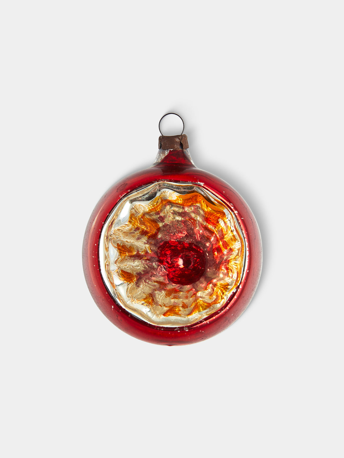 Antique and Vintage - Early-20th-Century Reflective Glass Baubles (Set of 5) - Red - ABASK