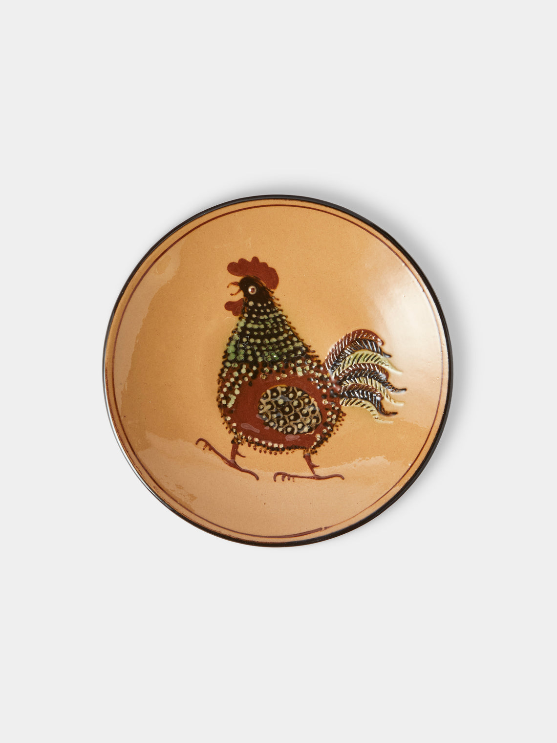 Poterie d’Évires - Animals Hand-Painted Ceramic Plates – 5.5in/14cm (Set of 4) - Cream - ABASK