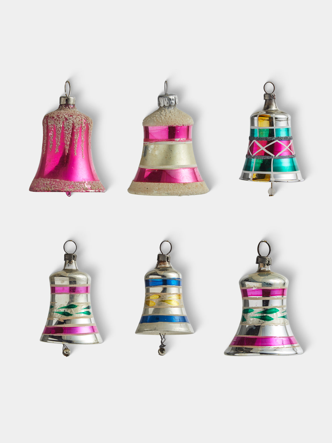 Antique and Vintage - Early-20th-Century Bells Glass Baubles (Set of 6) - Multiple - ABASK