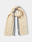 Me & K - Cashmere Border-Stripe Scarf - Ivory - ABASK - 