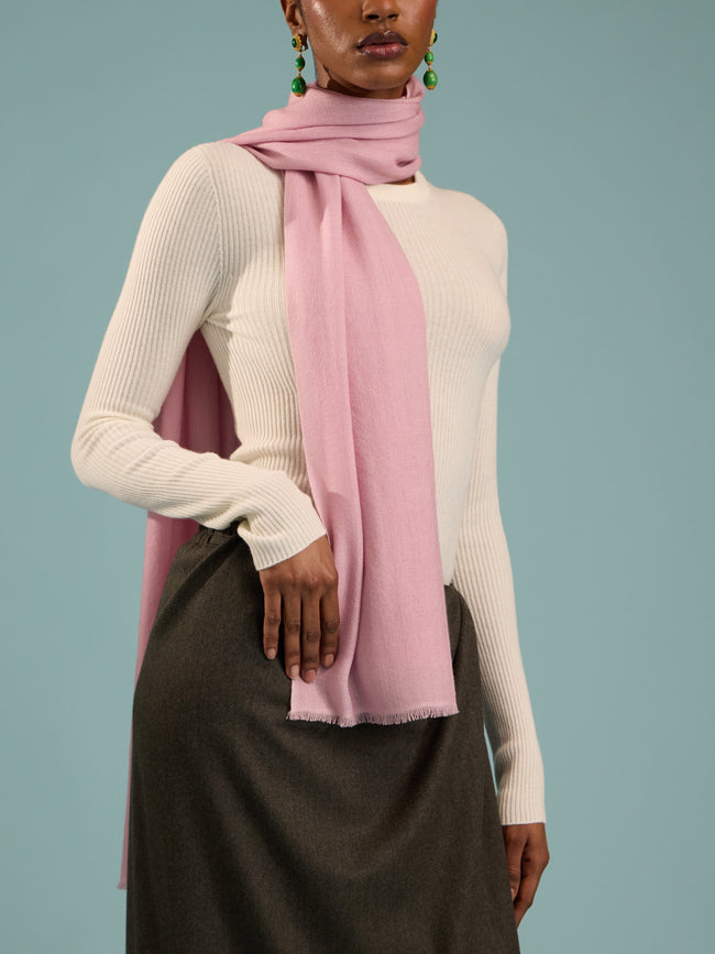 Denis Colomb - Kiri Cashmere Scarf (78.5in/2m) - Light Pink - ABASK
