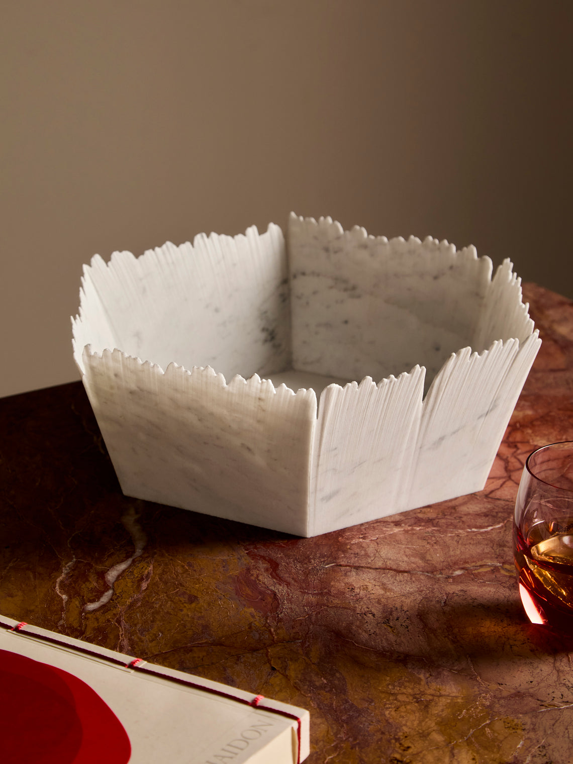 Bufalini - Drap Marble Bowl - White - ABASK