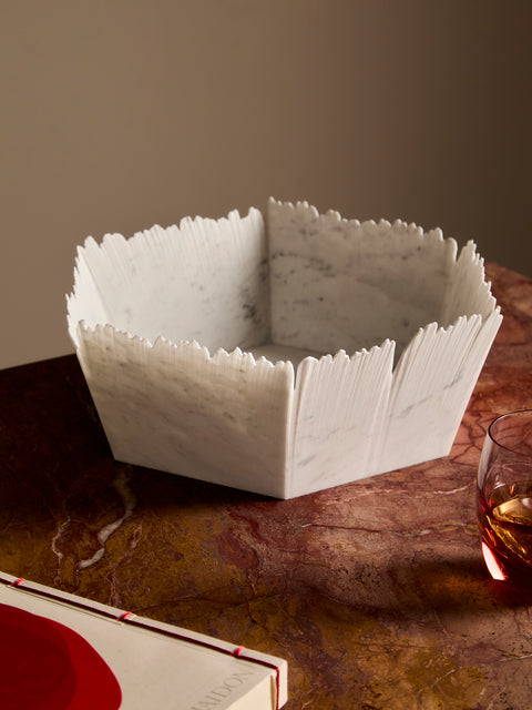 Bufalini - Drap Marble Bowl - White - ABASK