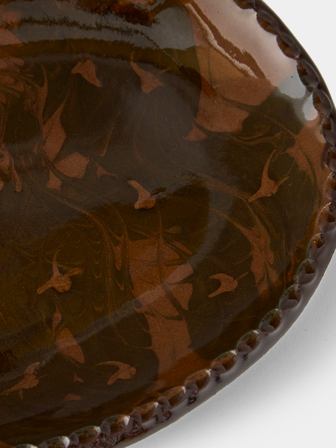 Aono Pottery - Slipware Oval Dish - Brown - ABASK