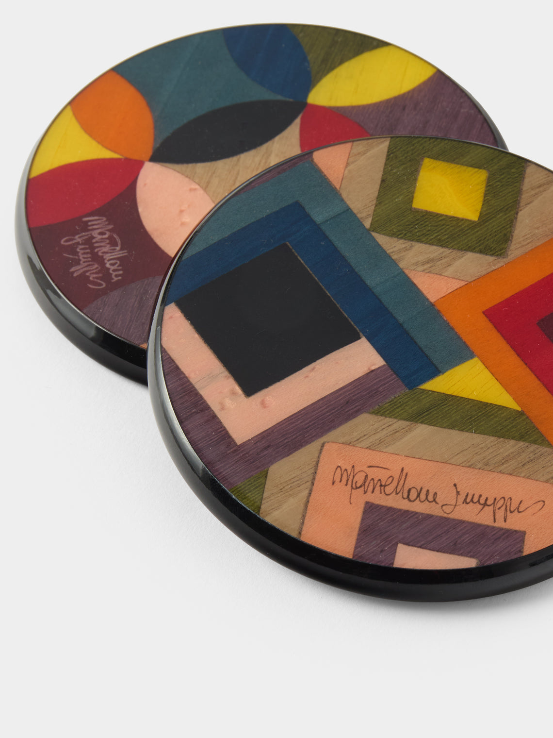 Mastellone Giuseppe - Wood Inlay Coasters (Set of 6) - Multiple - ABASK