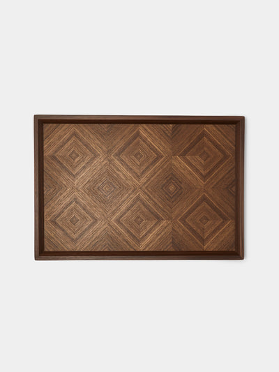 Mori Kougei - Poke Teak Tray (15in/38.5cm) - Brown - ABASK - 