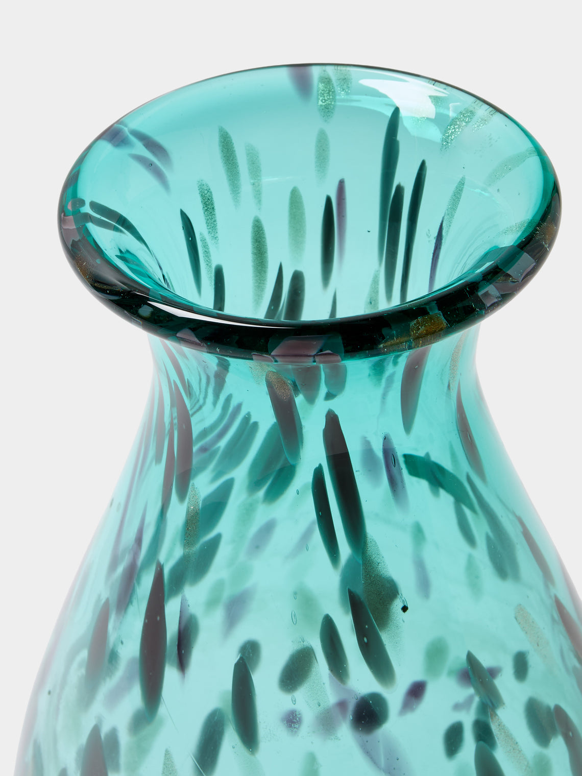 Antique and Vintage - 1960s Linea Mary Murano Glass Vase (12in/30.5cm) - Blue - ABASK