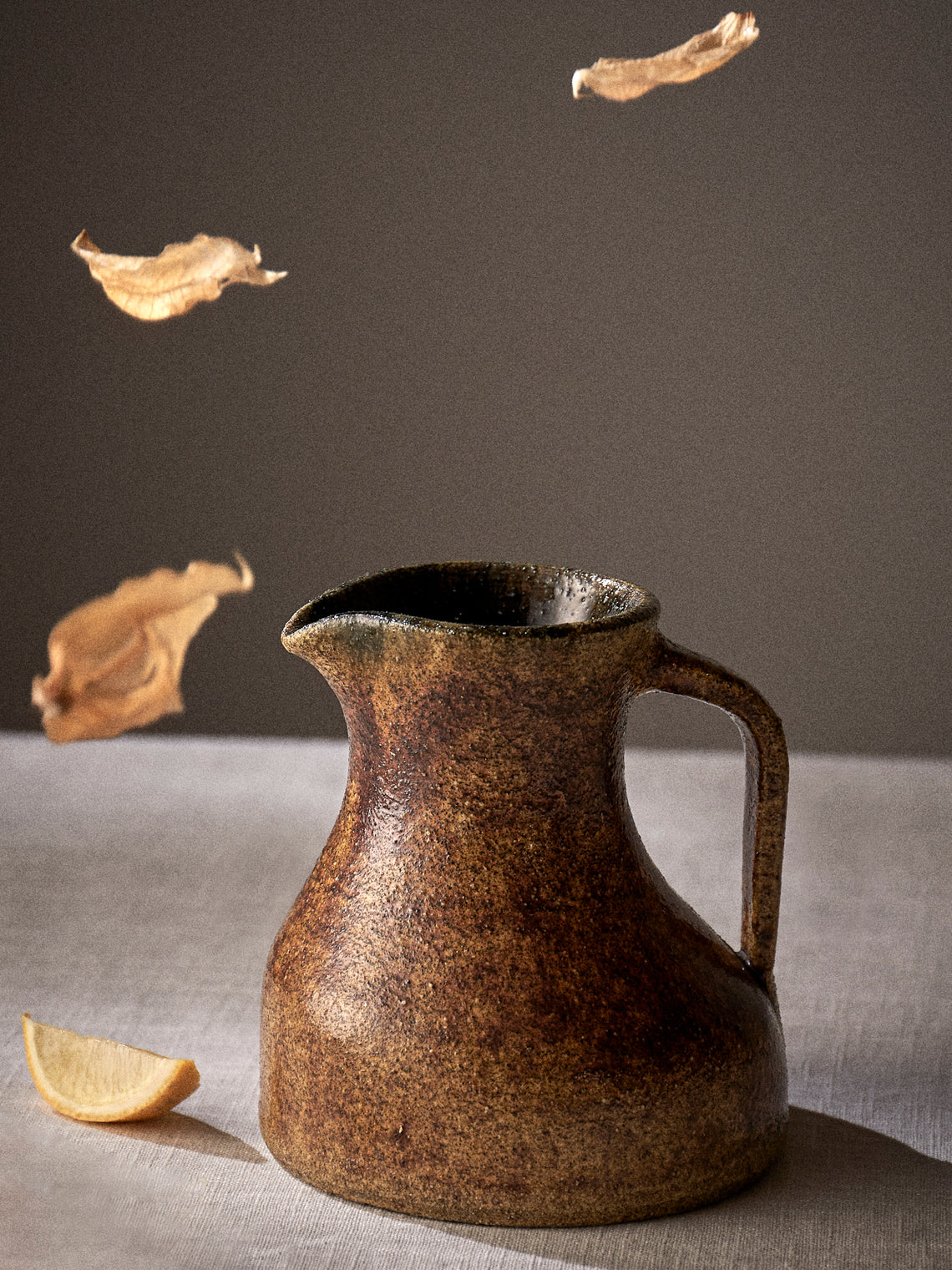 Antique and Vintage - Mid-Century Accolay Ceramic Jug - Brown - ABASK