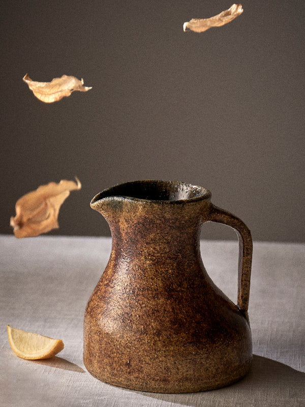 Antique and Vintage - Mid-Century Accolay Ceramic Jug - Brown - ABASK