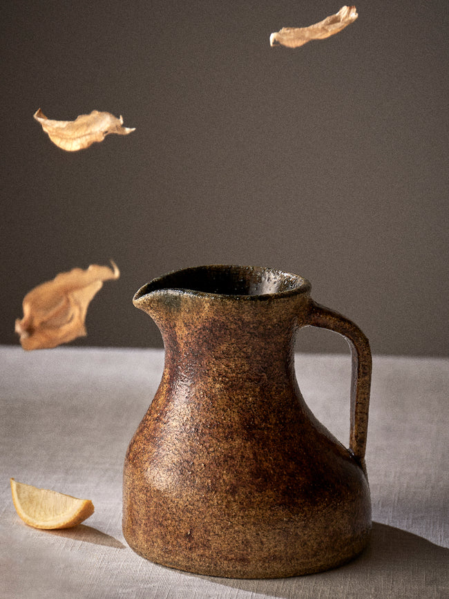 Antique and Vintage - Mid-Century Accolay Ceramic Jug - Brown - ABASK