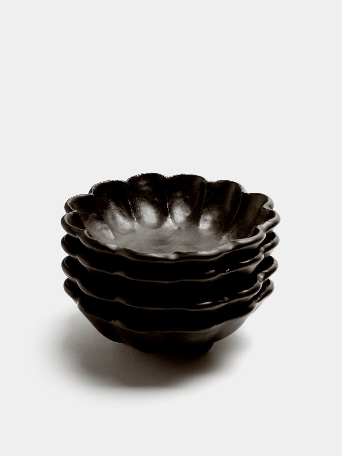 Kaneko Kohyo - Rinka Ceramic Small Bowls (Set of 4) - Black - ABASK