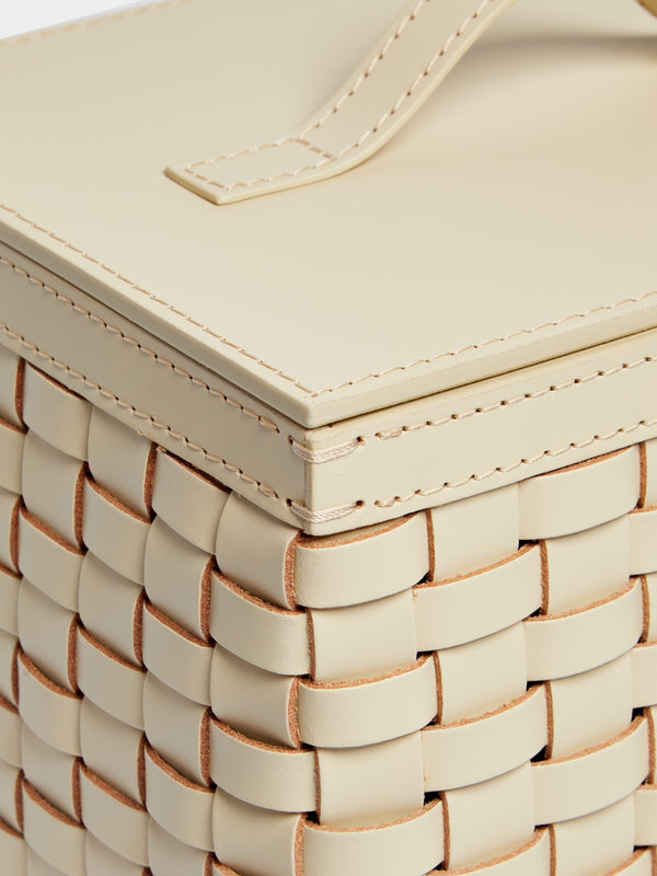 Riviere - Woven Leather Wastepaper Basket -  - ABASK