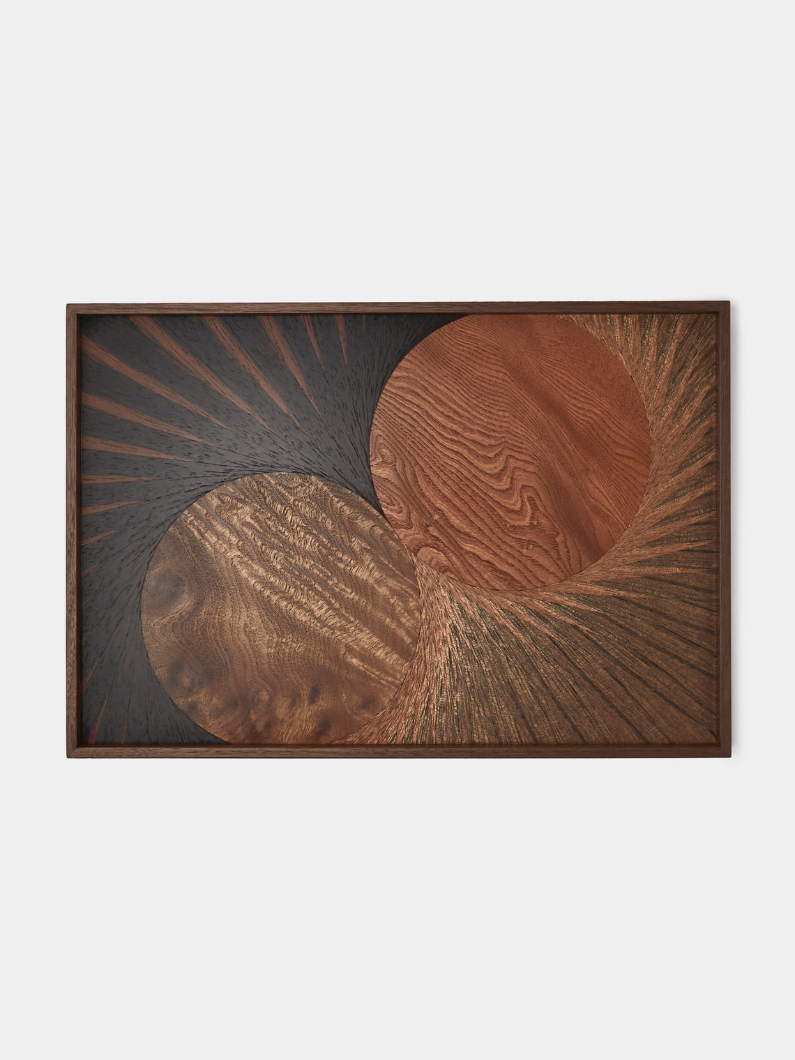 Mori Kougei - Flying Bird Poke Marquetry Wood Tray (14.5in/36.5cm) - Multiple - ABASK - 