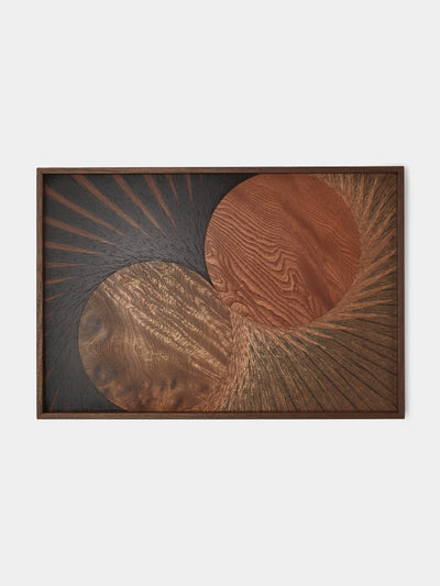 Mori Kougei - Flying Bird Poke Marquetry Wood Tray (14.5in/36.5cm) - Multiple - ABASK - 