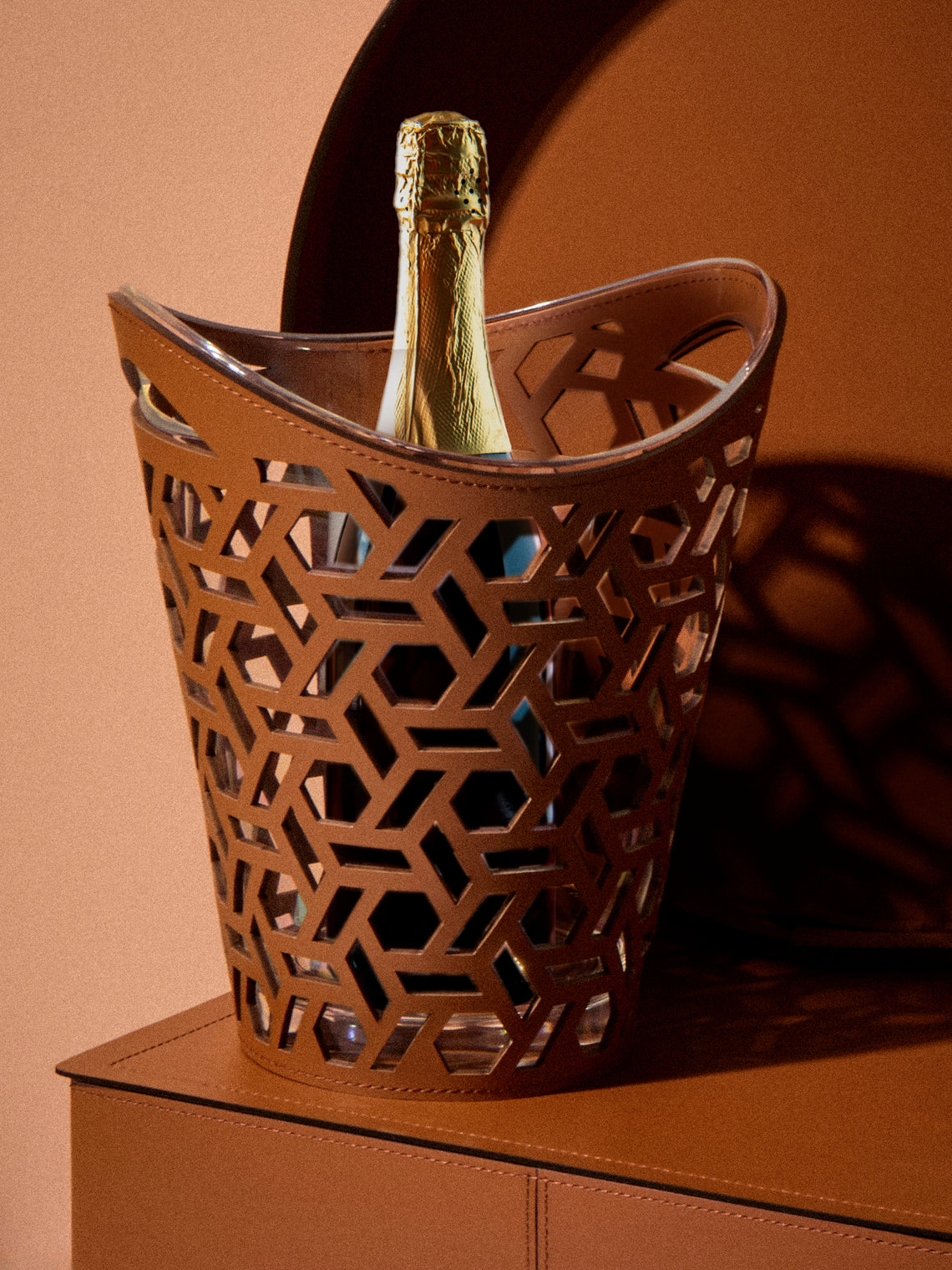 Rudi - Cortina Leather Small Champagne Bucket - Tan - ABASK