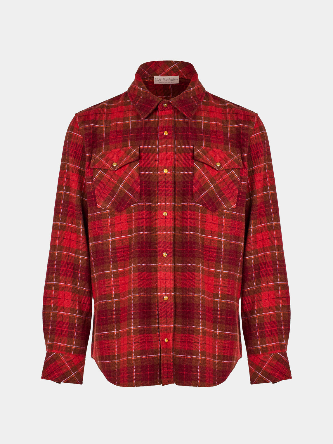 God's True Cashmere - Love Tartan Cashmere Shirt | Size: S - Red - ABASK - 