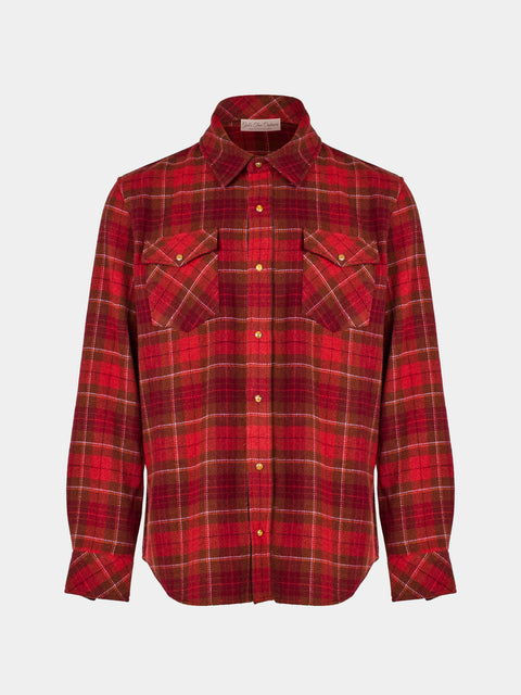God's True Cashmere - Love Tartan Cashmere Shirt | Size: S - Red - ABASK - 