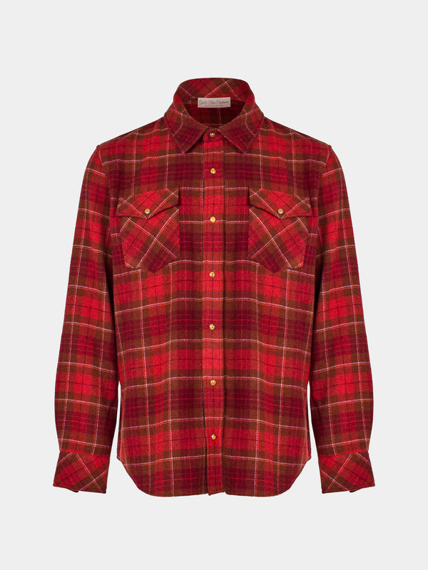 God's True Cashmere - Love Tartan Cashmere Shirt | Size: S - Red - ABASK - 