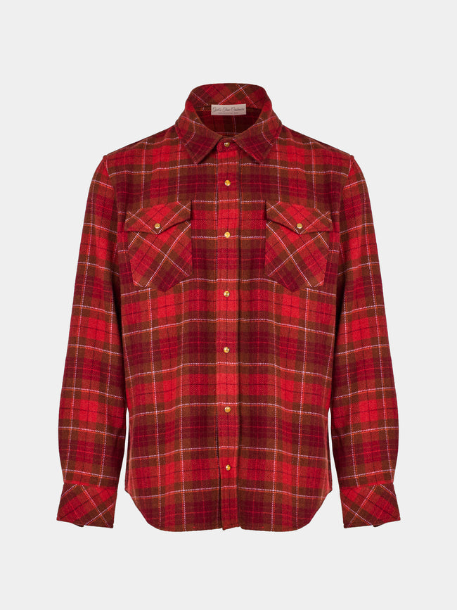 God's True Cashmere - Love Tartan Cashmere Shirt | Size: S - Red - ABASK - 