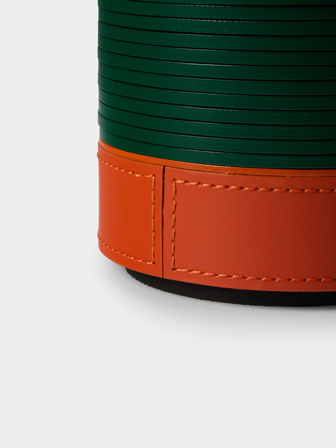 RUDI - | Set of 12 | Nautilus Leather Coasters with Holder - Green - ABASK