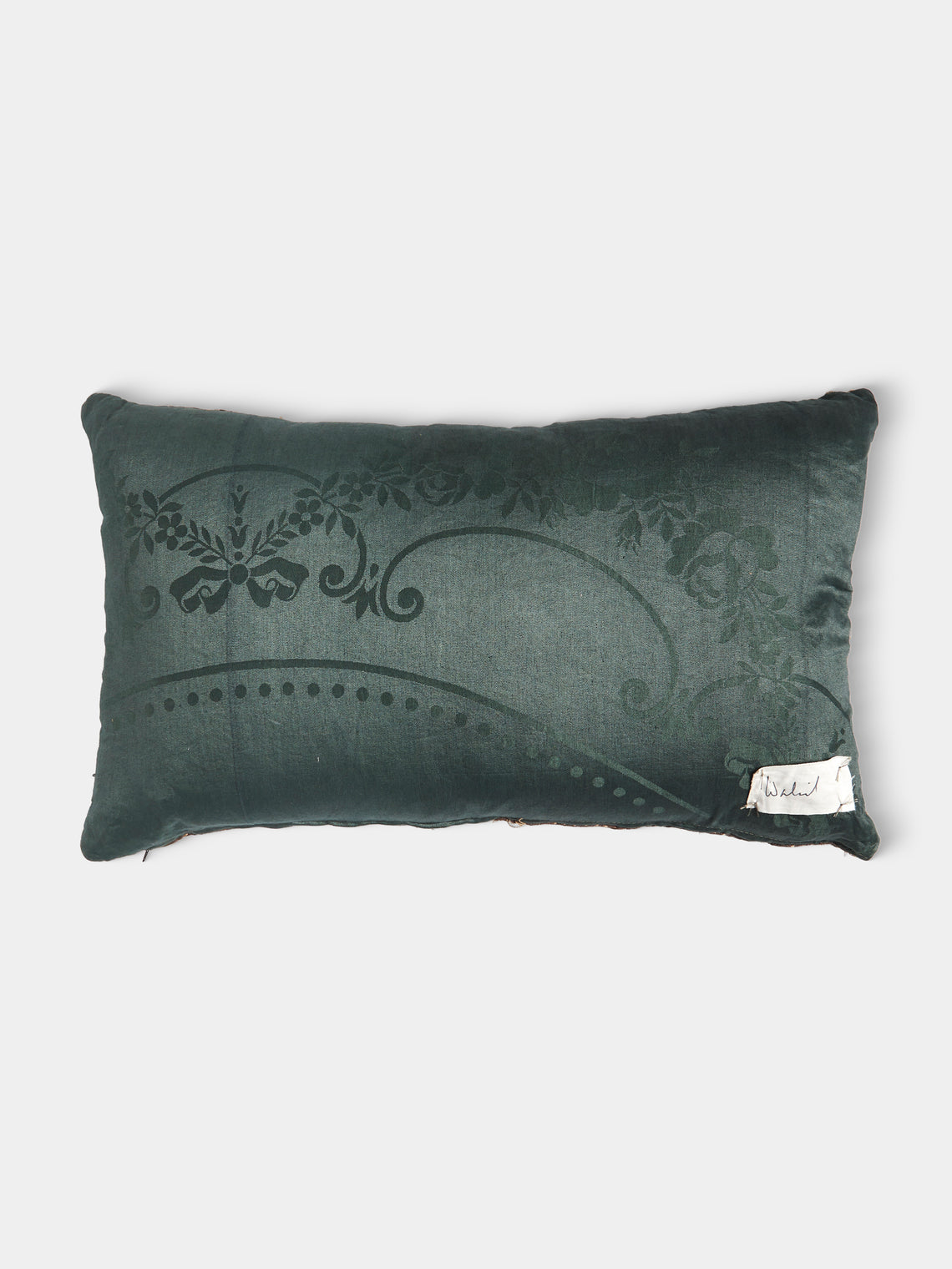 By Walid - 17th-Century English Needlepoint, Linen and Damask Cushion (29.5in/75cm) - Brown - ABASK