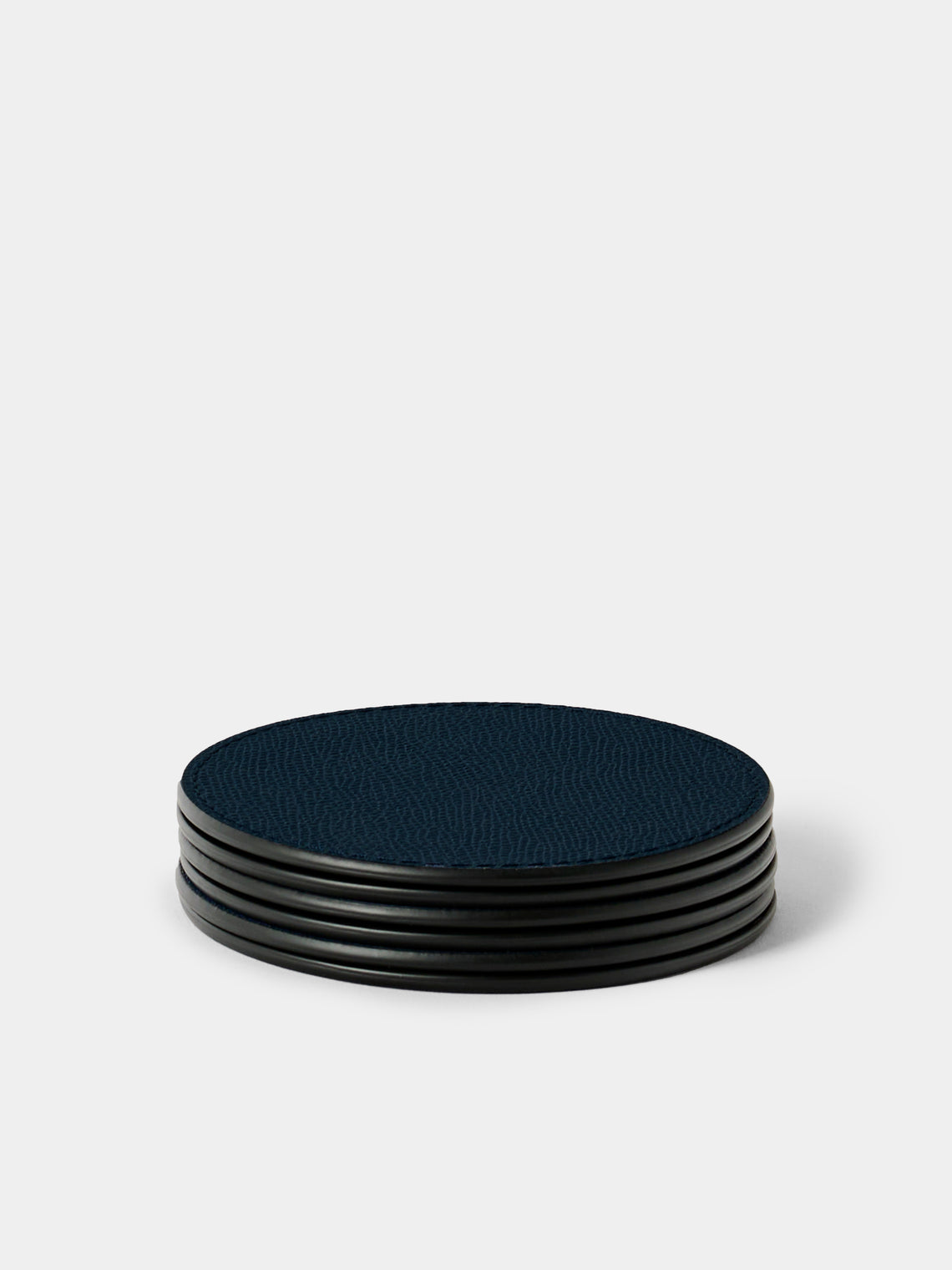Giobagnara - Tao Leather Coasters (Set of 6) - Navy - ABASK - 