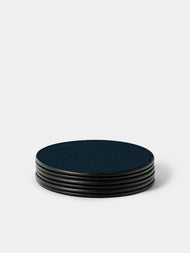 Giobagnara - Tao Leather Coasters (Set of 6) - Navy - ABASK - 