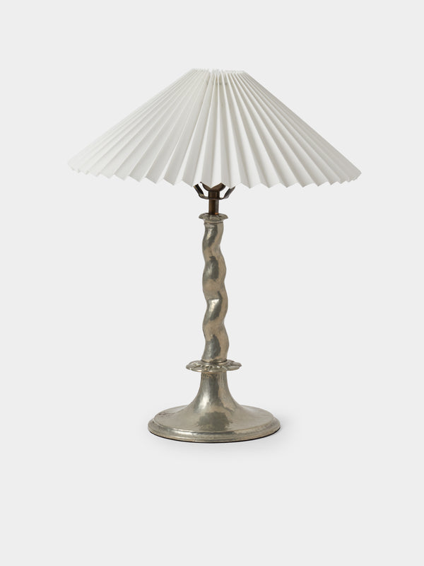 Antique and Vintage - 1920 Harald Notini Model 6891 Pewter Table Lamp - Silver - ABASK - 