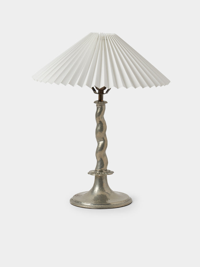 Antique and Vintage - 1920 Harald Notini Model 6891 Pewter Table Lamp - Silver - ABASK - 