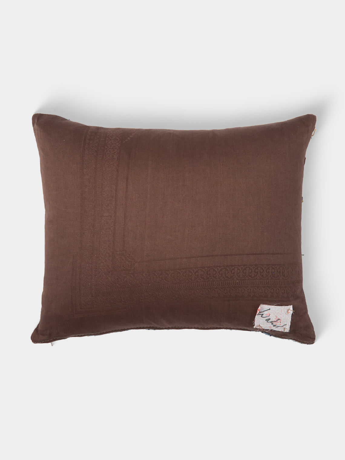 By Walid - 19th-Century Needlepoint Wool and Damask Cushion (21in/54cm) - Multiple - ABASK