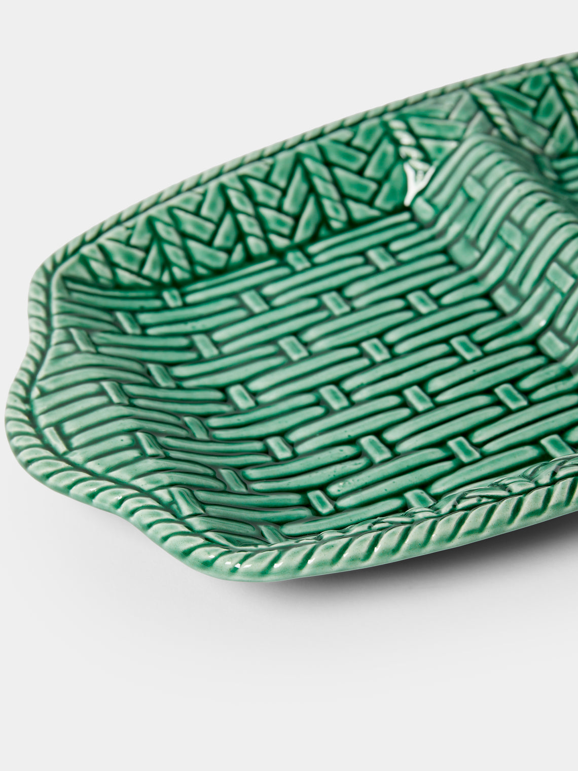 Verdolini - Palizzata Hand-Painted Ceramic Double Appetizer Dish - Green - ABASK