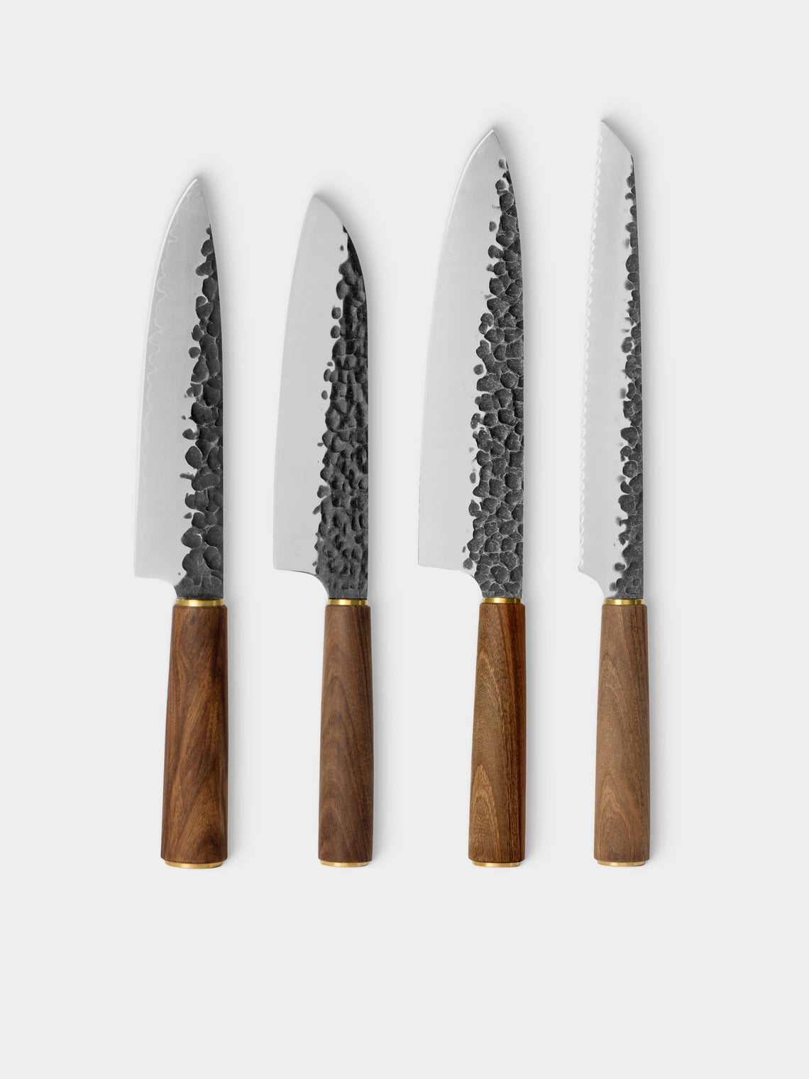 Katto - | Set of 4 | Turkish Walnut Kitchen Knives - Brown - ABASK - 
