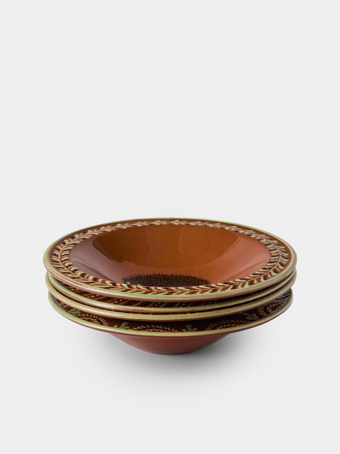 Poterie d’Évires - Animals Hand-Painted Ceramic Breakfast Bowls (Set of 4) - Light Brown - ABASK