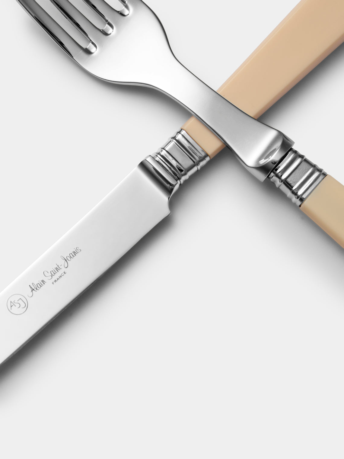 Alain Saint-Joanis - | Set of 4 Pieces | Joyau Resin Starter / Dessert Cutlery - Cream - ABASK