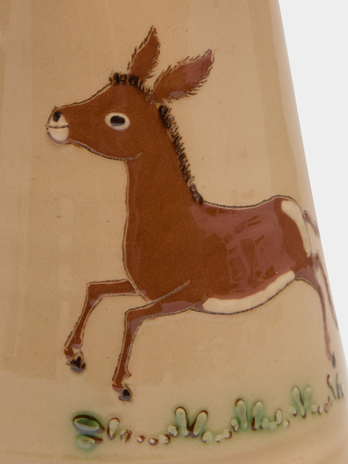 Poterie d’Évires - Donkeys Hand-Painted Ceramic Milk Jug - Cream - ABASK