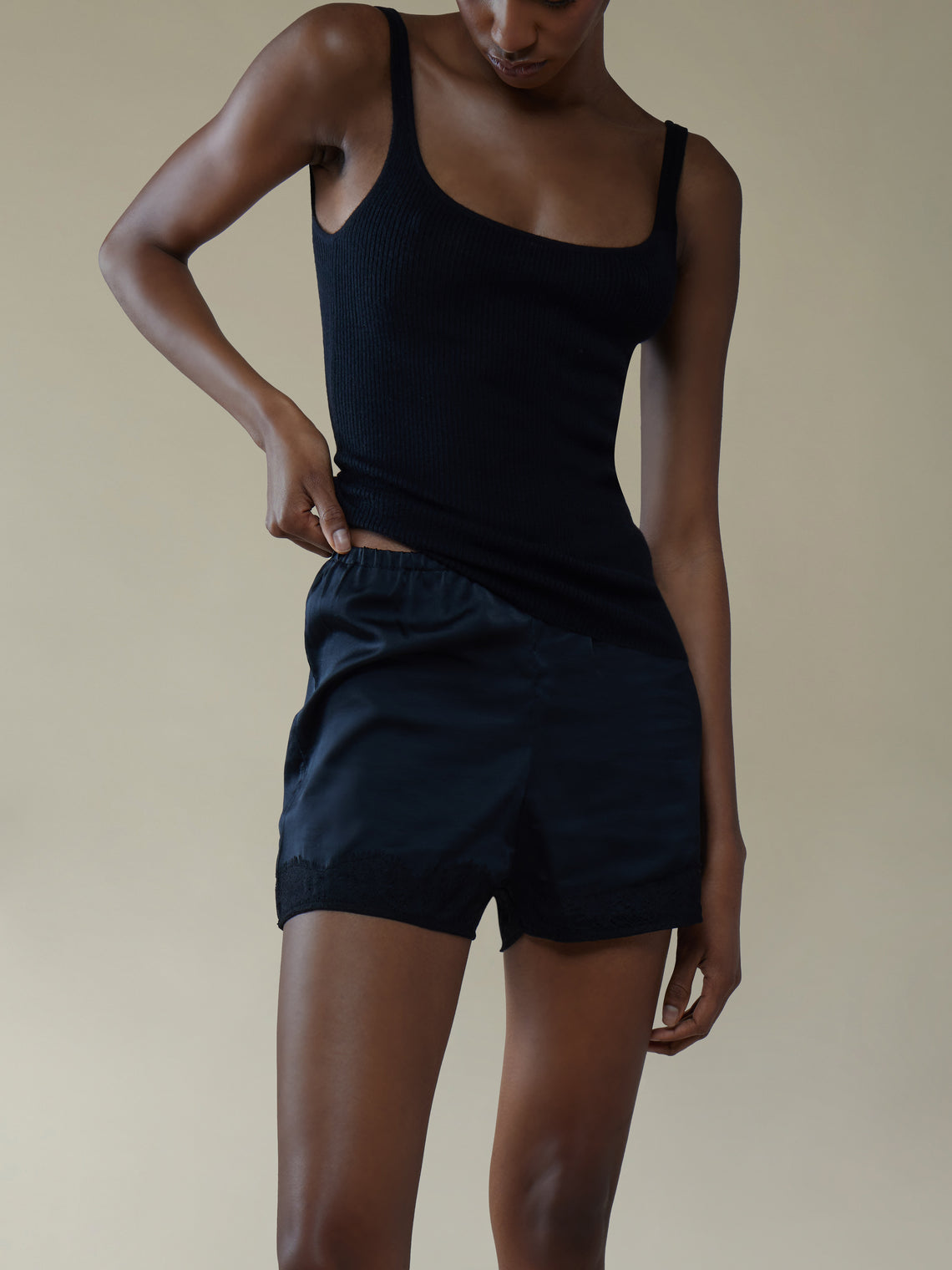 Ryan Roche - Silk Mini Shorts | Size: S - Black - ABASK