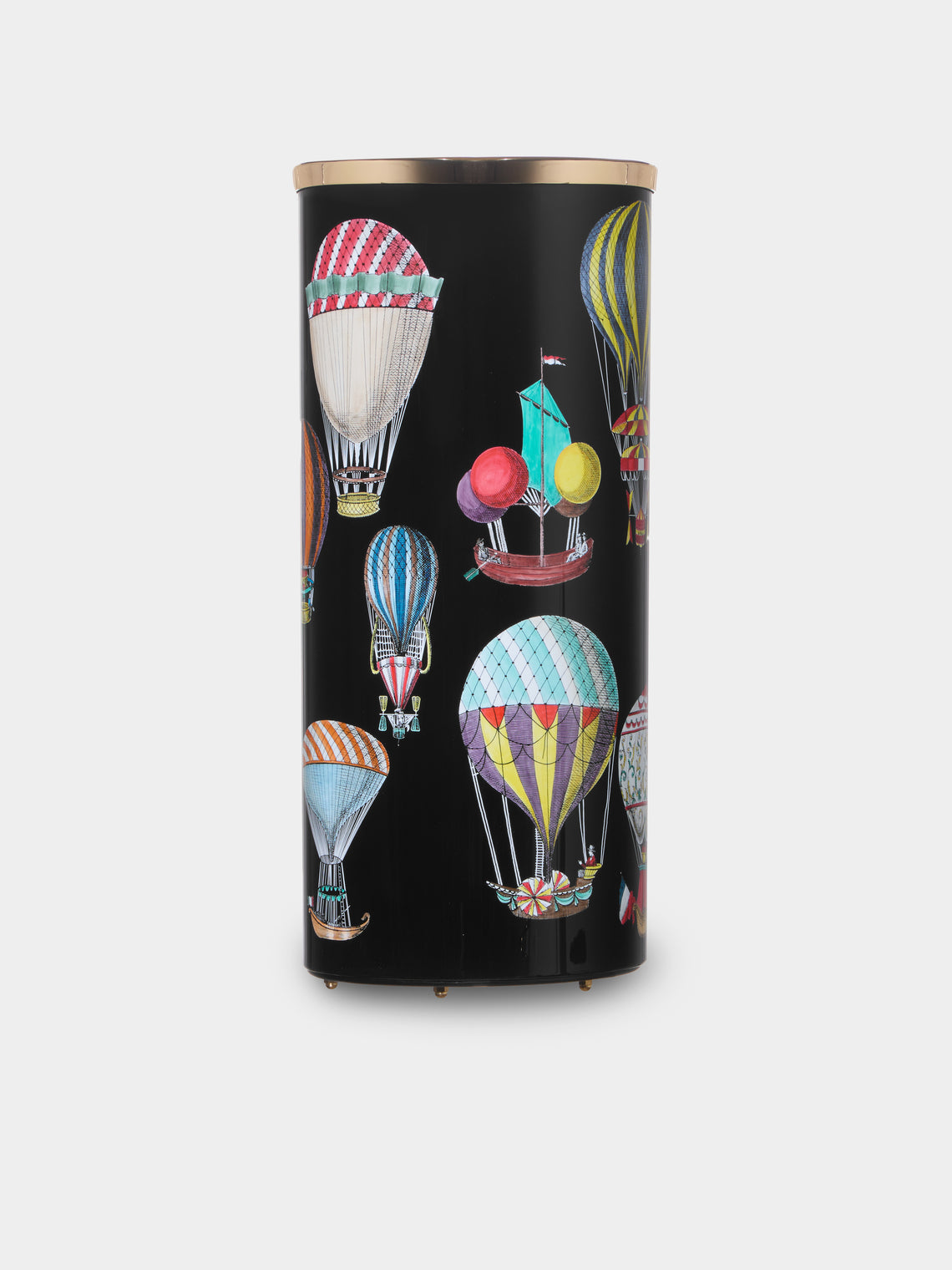 Fornasetti - Palloni Wood and Brass Umbrella Stand - Black - ABASK - 